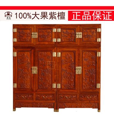 典雅華章 緬甸花梨木花鳥檀雕頂箱柜的東方韻味